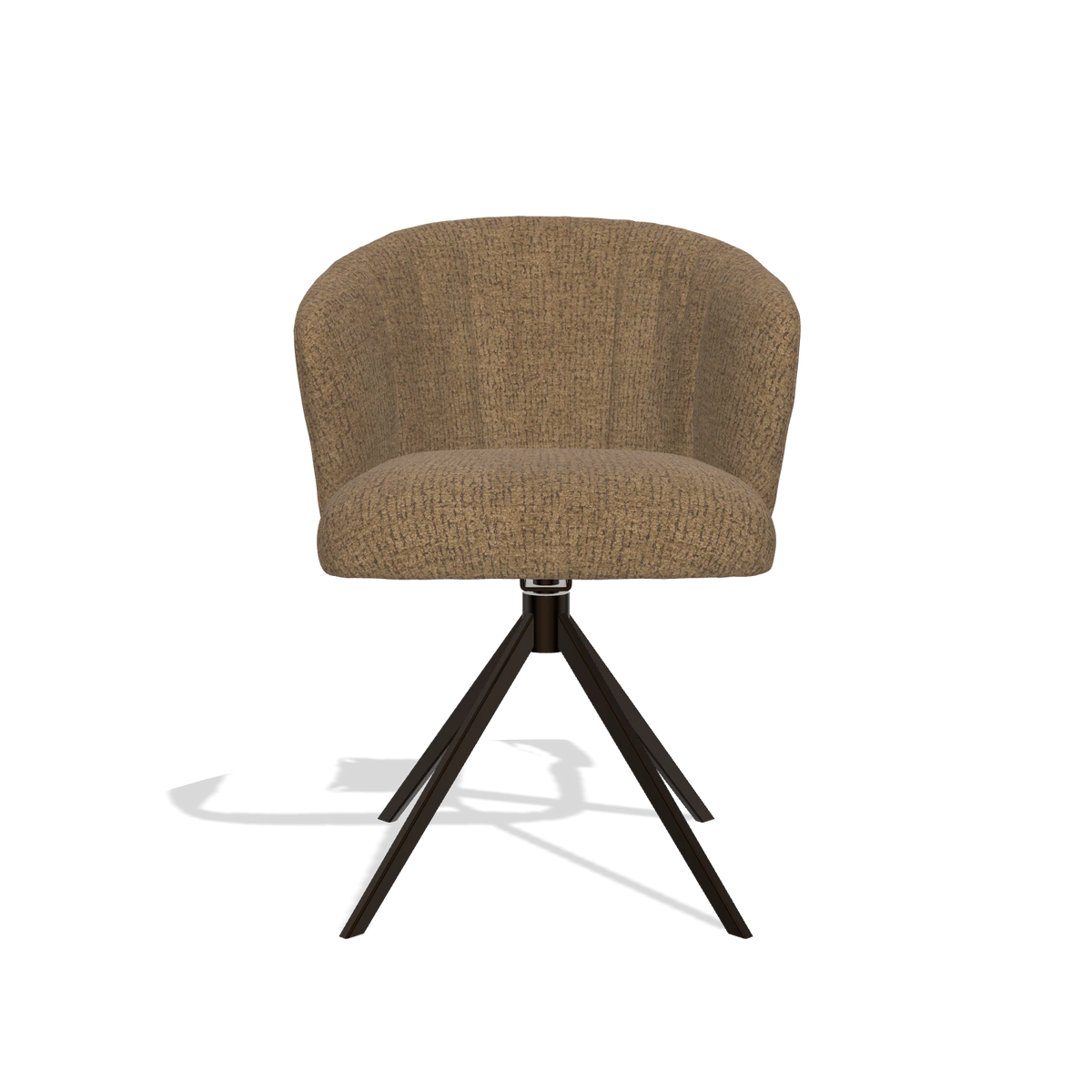 Chaise de salle à manger Lecce 6703 en tissu Horta 23 (olive), pied pivotant en espresso, vue de face