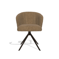 Chaise de salle à manger Lecce 6703 en tissu Horta 23 (olive), pied pivotant en espresso, vue de face