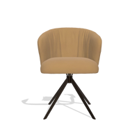 Esszimmerstuhl Lecce 6703 in Leder A823 (Senfgelb), Drehfuß in Espresso, Vorderansicht