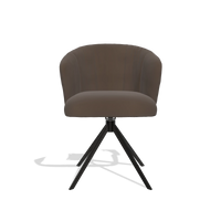 Silla de comedor Lecce 6703 en Piel A825 (marrón), base giratoria en negro, vista frontal