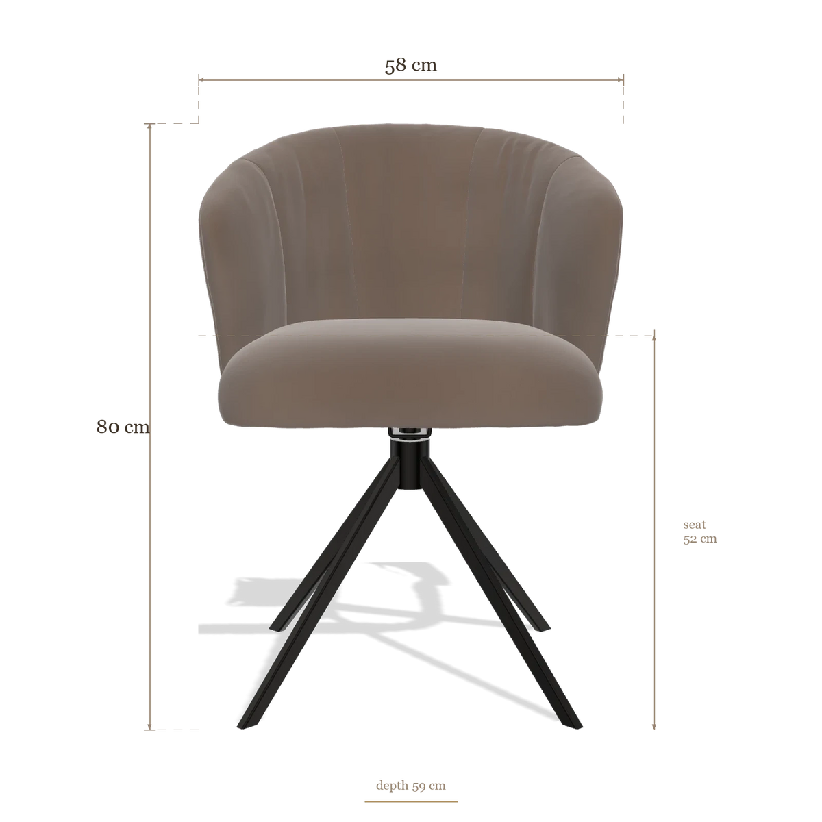 Silla de comedor Lecce 6703, medidas 58 x 59 x 80 cm