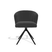 Esszimmerstuhl Lecce 6703 in Leder B500 (Schwarz), Drehfuß in Schwarz, Vorderansicht