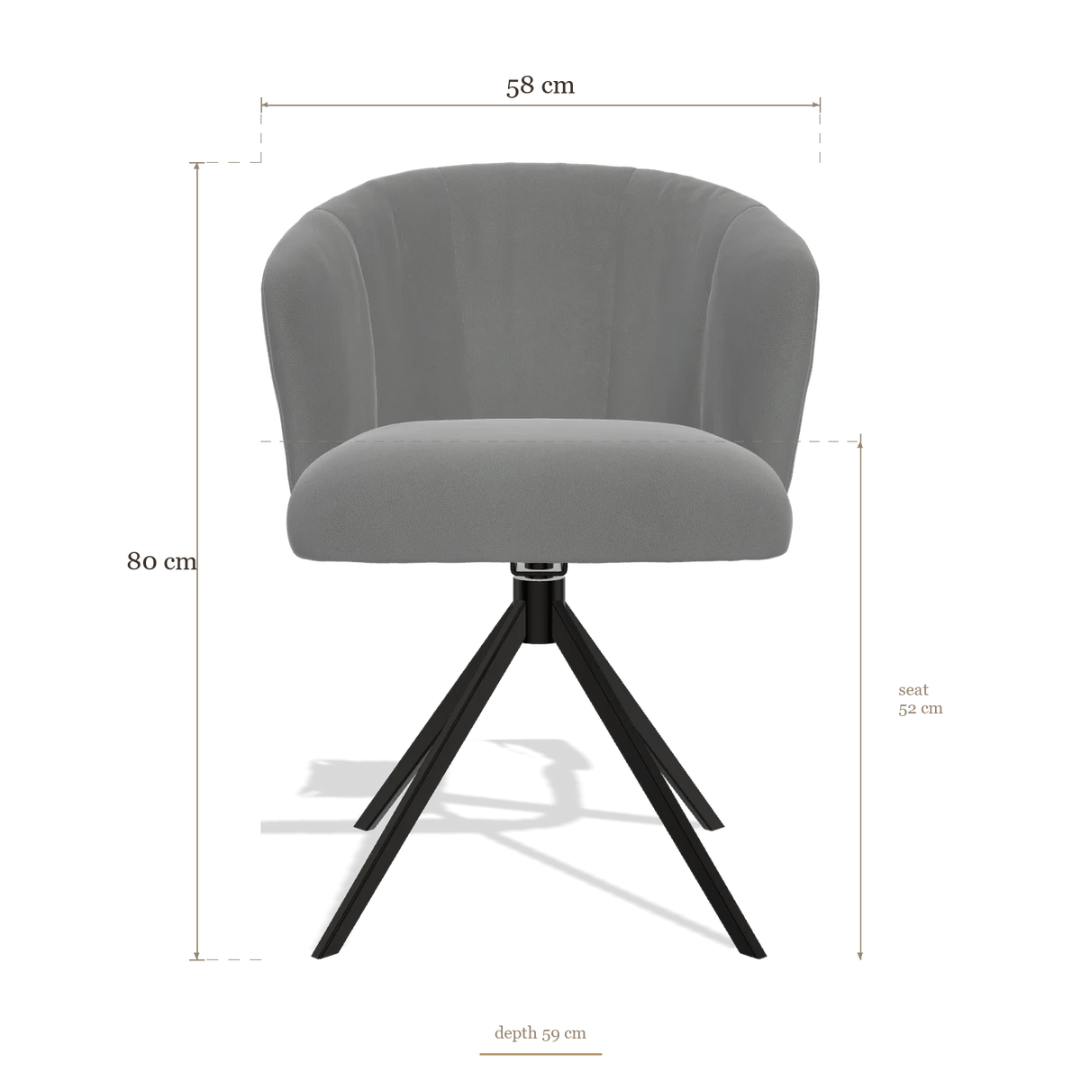 Chaise de salle à manger Lecce 6703, dimensions 58 x 59 x 80 cm