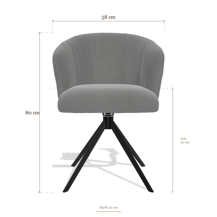 Chaise de salle à manger Lecce 6703, dimensions 58 x 59 x 80 cm