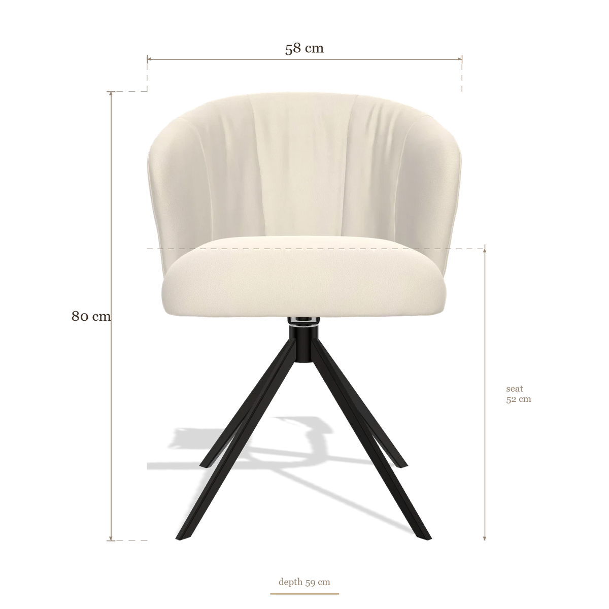 Chaise de salle à manger Lecce 6703, dimensions 58 x 59 x 80 cm