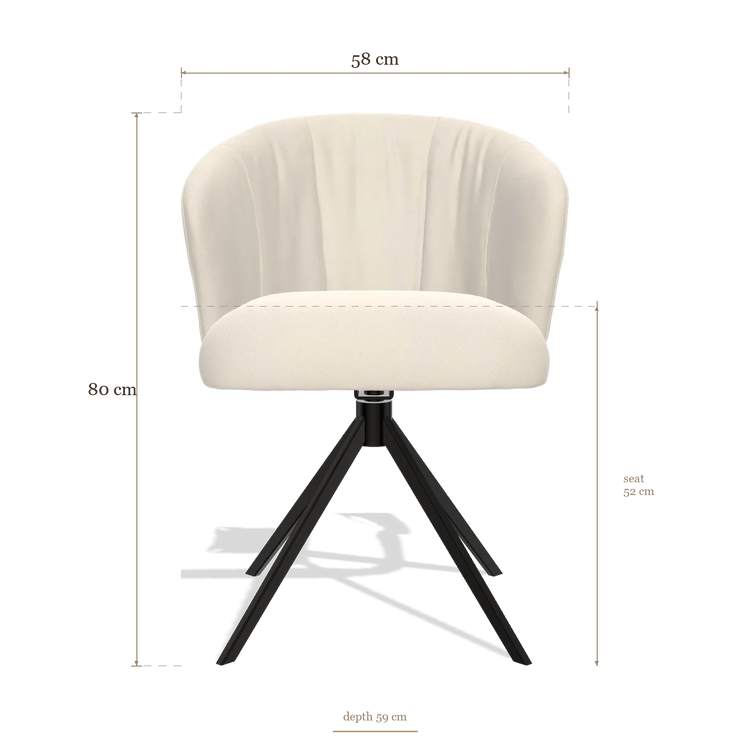 Chaise de salle à manger Lecce 6703, dimensions 58 x 59 x 80 cm