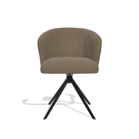 Chaise de salle à manger Lecce 6703 en Cuir B901 (olive), pied pivotant en noir, vue de face