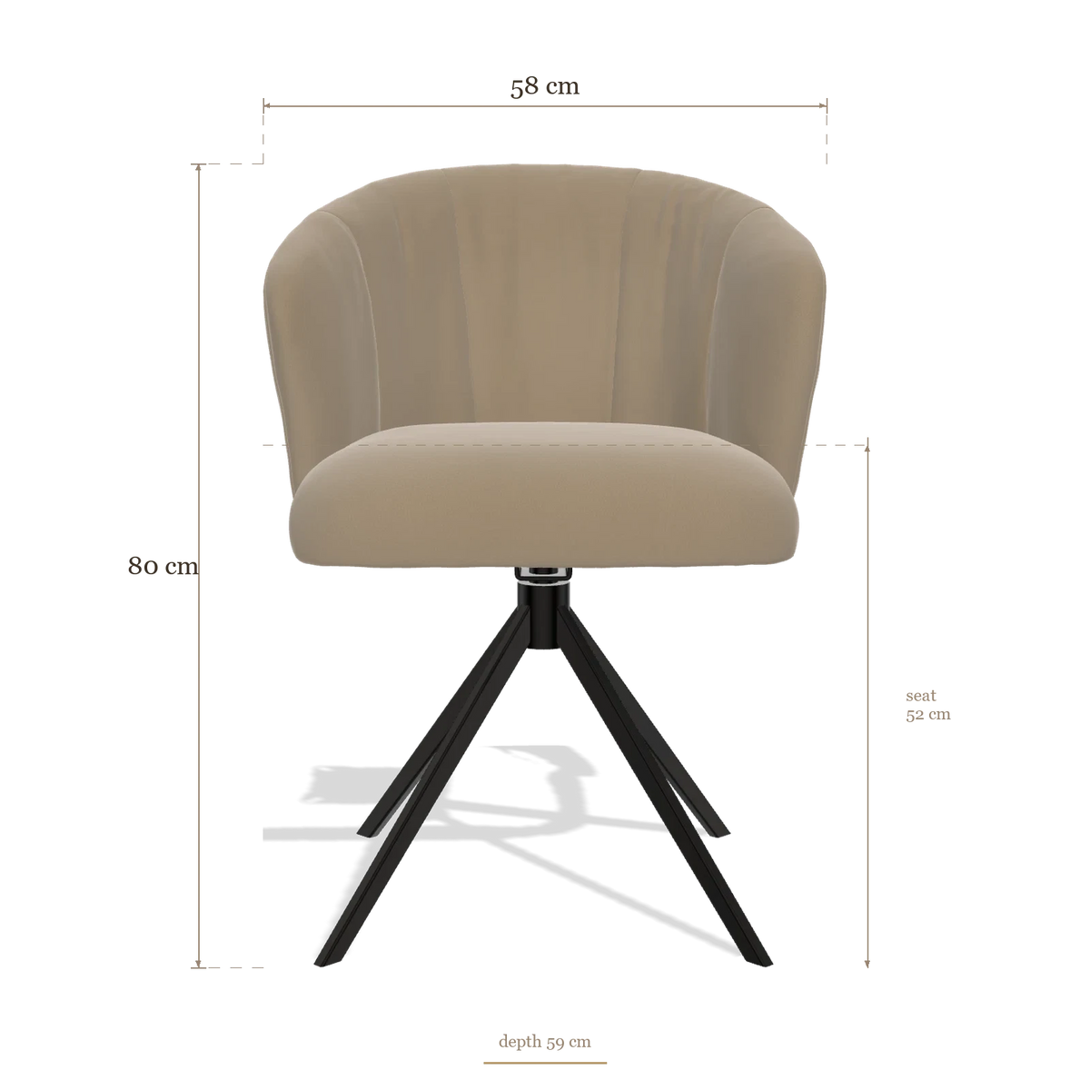 Chaise de salle à manger Lecce 6703, dimensions 58 x 59 x 80 cm