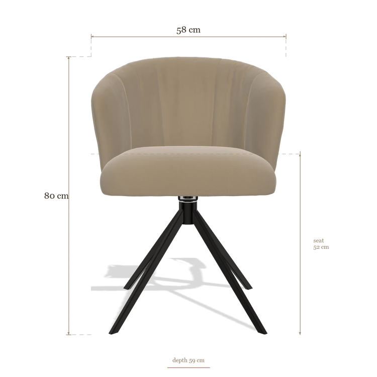 Chaise de salle à manger Lecce 6703, dimensions 58 x 59 x 80 cm