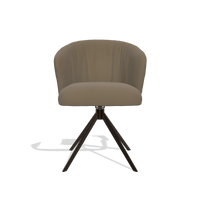 Chaise de salle à manger Lecce 6703 en Cuir B901 (olive), pied pivotant en espresso, vue de face