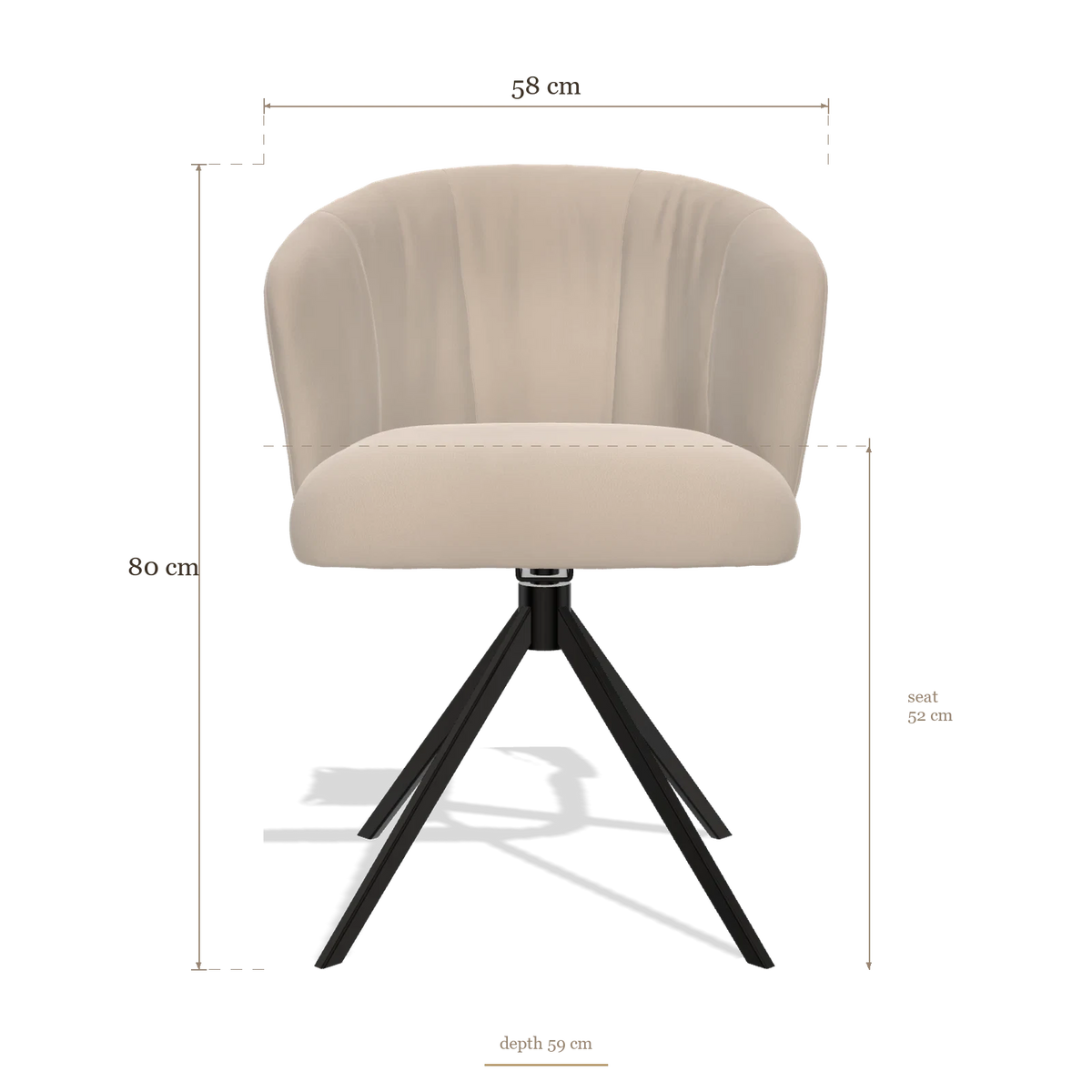 Silla de comedor Lecce 6703, medidas 58 x 59 x 80 cm