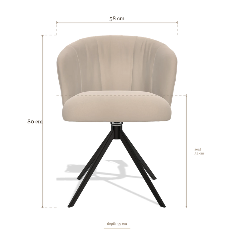 Silla de comedor Lecce 6703, medidas 58 x 59 x 80 cm