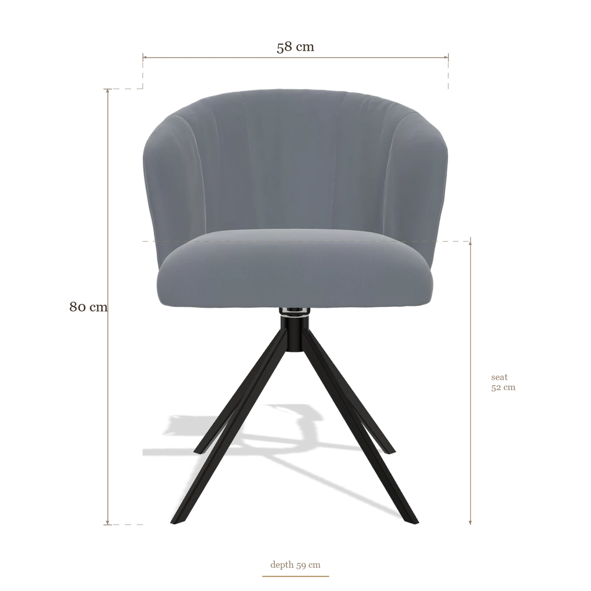 Sedia da pranzo Lecce 6703, dimensioni 58 x 59 x 80 cm