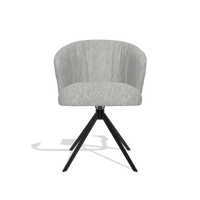 Silla de comedor Lecce 6703 en tela Lodge 60 (greige), base giratoria en negro, vista frontal