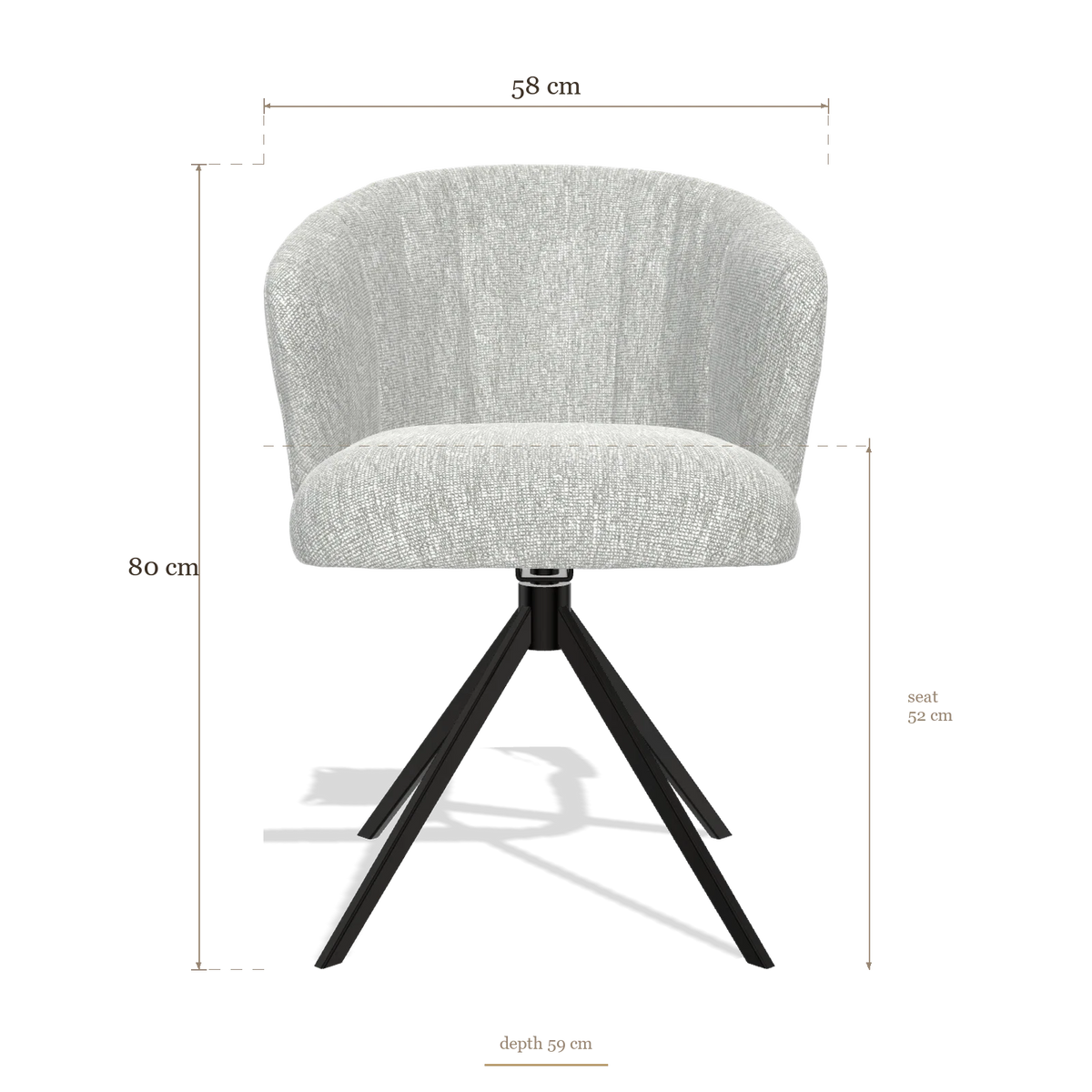 Silla de comedor Lecce 6703, medidas 58 x 59 x 80 cm