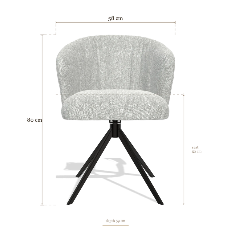 Silla de comedor Lecce 6703, medidas 58 x 59 x 80 cm