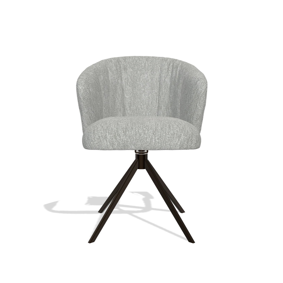 Silla de comedor Lecce 6703 en tela Lodge 60 (greige), base giratoria en espresso, vista frontal