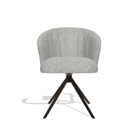 Silla de comedor Lecce 6703 en tela Lodge 60 (greige), base giratoria en espresso, vista frontal