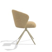 Esszimmerstuhl Lecce 6703 in Stoff Mito 170 (Beige), Drehfuß in Champagner, Seitenansicht