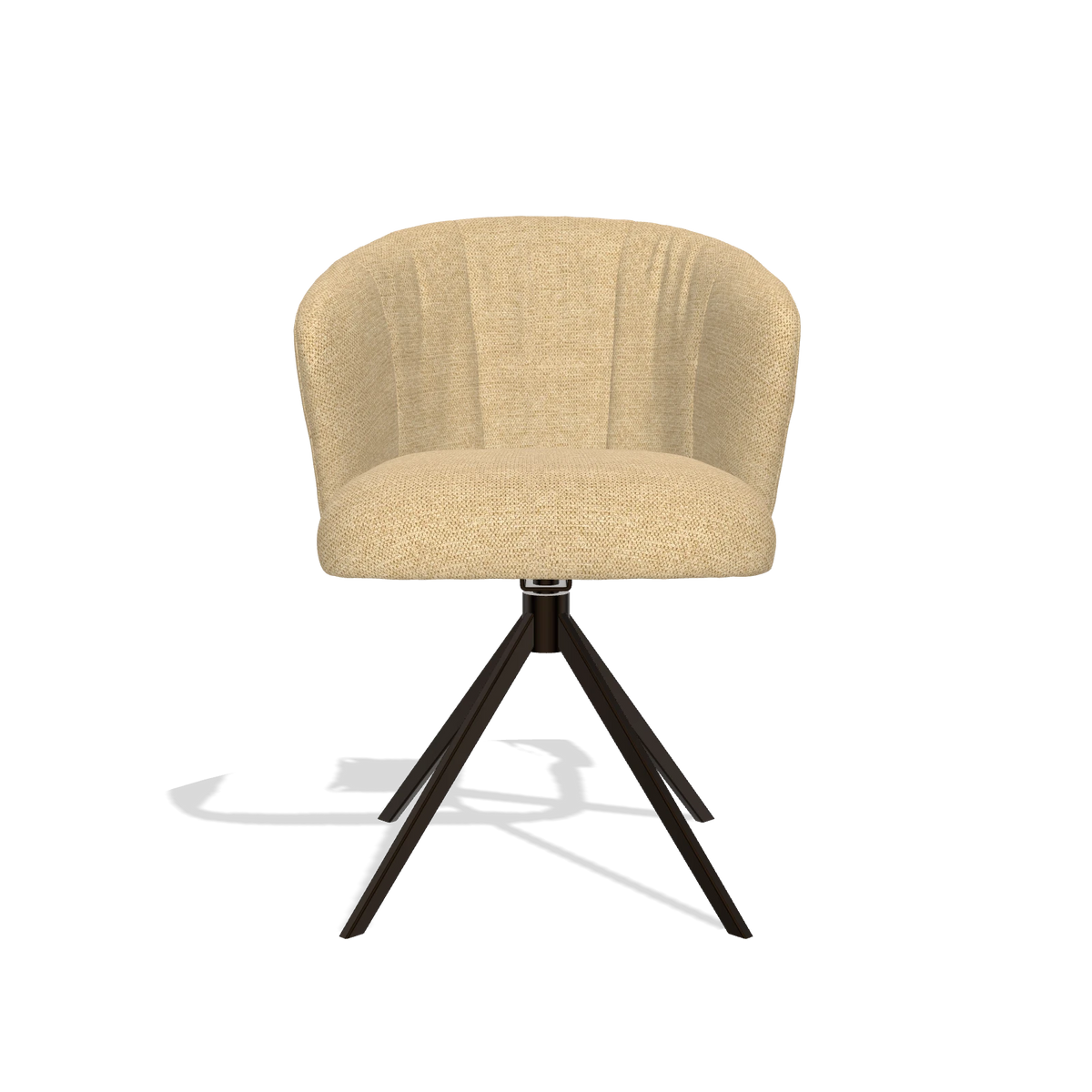 Esszimmerstuhl Lecce 6703 in Stoff Mito 170 (Beige), Drehfuß in Espresso, Vorderansicht