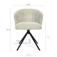 Eetkamerstoel Lecce 6703, afmetingen 58 x 59 x 80 cm