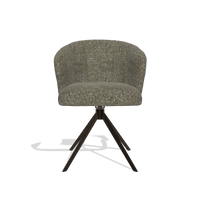 Dining Chair Lecce 6703 in Oasis 88 fabric (brown), espresso swivel base, front view