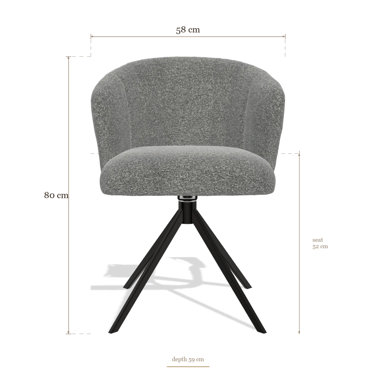 Silla de comedor Lecce 6703, medidas 58 x 59 x 80 cm