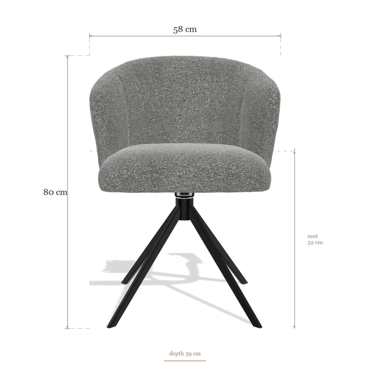 Silla de comedor Lecce 6703, medidas 58 x 59 x 80 cm