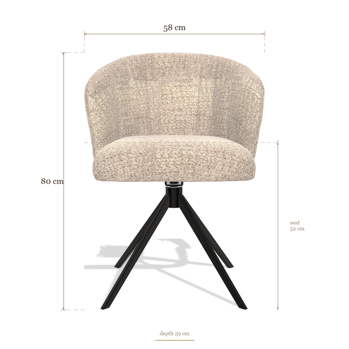 Sedia da pranzo Lecce 6703, dimensioni 58 x 59 x 80 cm