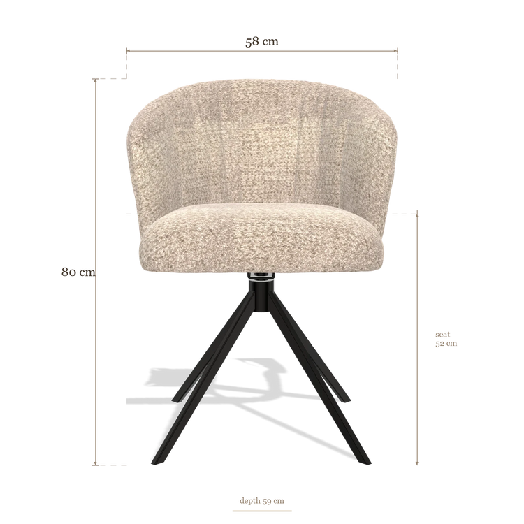 Sedia da pranzo Lecce 6703, dimensioni 58 x 59 x 80 cm