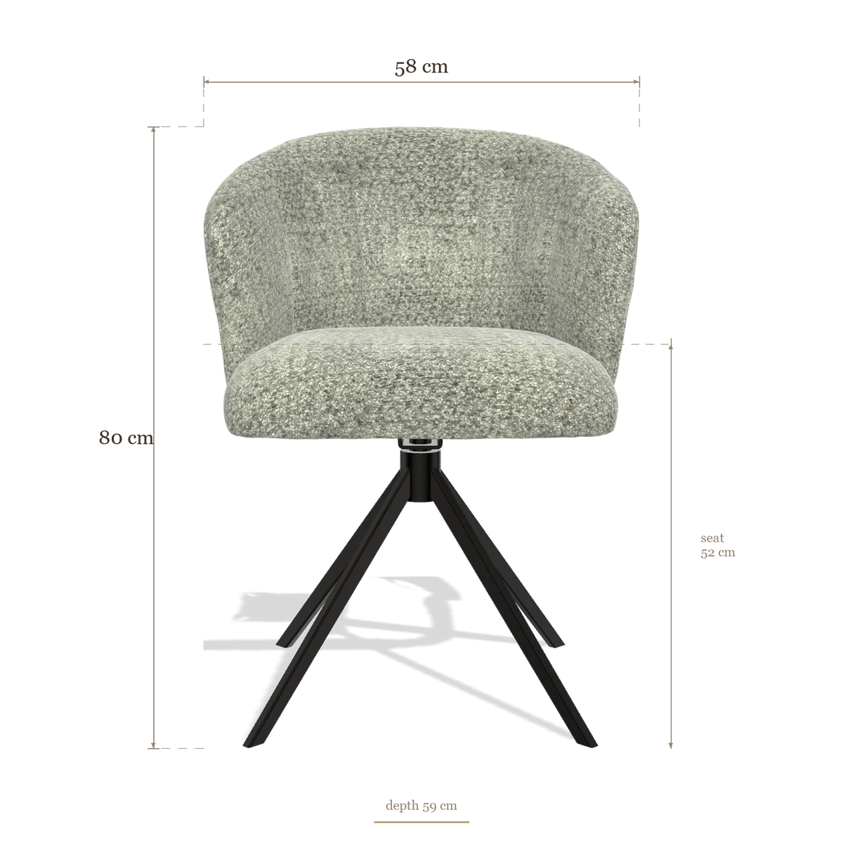 Dining Chair Lecce 6703, dimensions 58 x 59 x 80 cm