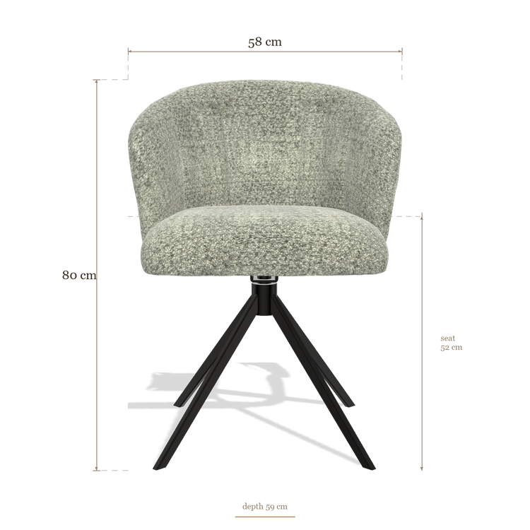 Dining Chair Lecce 6703, dimensions 58 x 59 x 80 cm