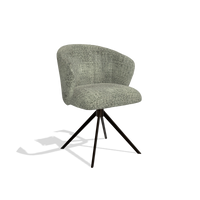 Dining Chair Lecce 6703 in Venga 156 fabric (taupe), espresso swivel base, angled view