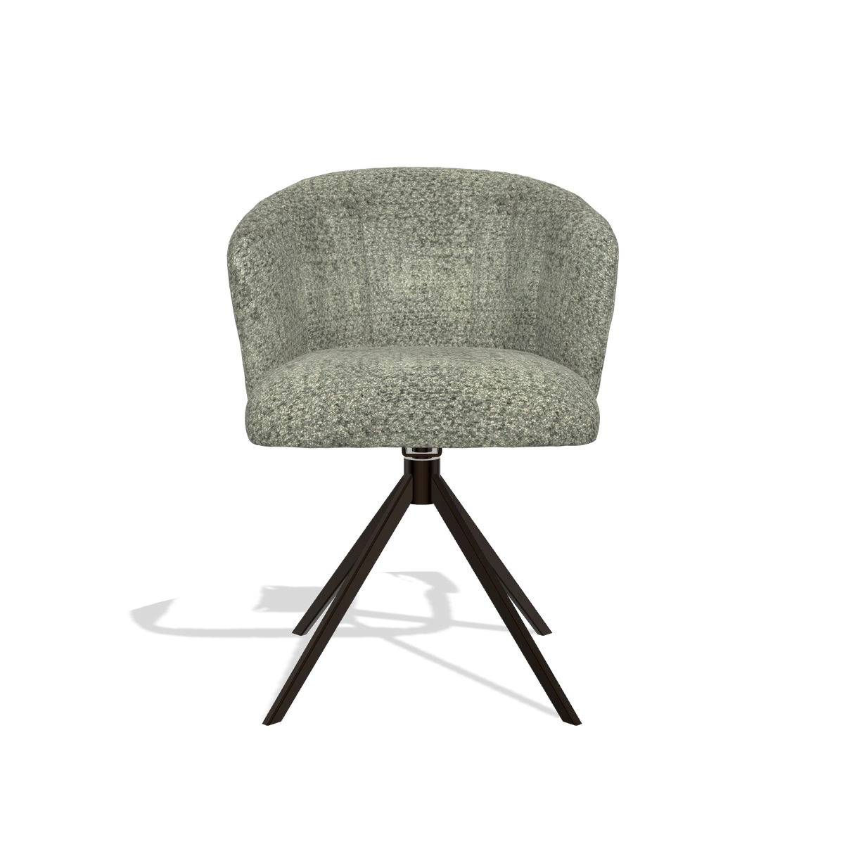 Dining Chair Lecce 6703 in Venga 156 fabric (taupe), espresso swivel base, front view