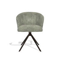 Dining Chair Lecce 6703 in Venga 156 fabric (taupe), espresso swivel base, front view