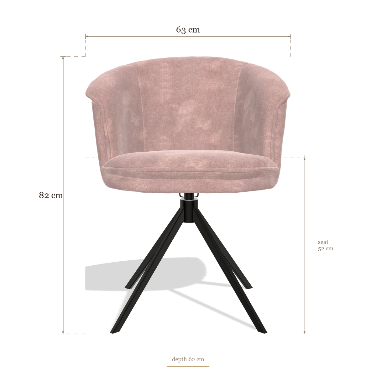 Sedia da pranzo Lena 6581, dimensioni 63 x 62 x 82 cm