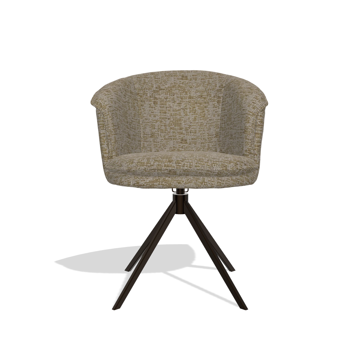 Esszimmerstuhl Lena 6581 in Stoff Be Fine 25 (Taupe), Drehfuß in Espresso, Vorderansicht