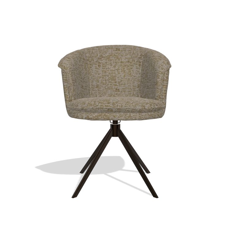 Esszimmerstuhl Lena 6581 in Stoff Be Fine 25 (Taupe), Drehfuß in Espresso, Vorderansicht