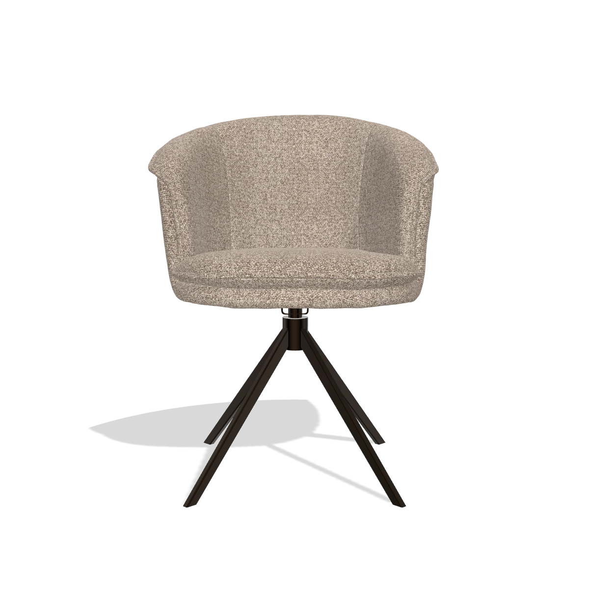 Esszimmerstuhl Lena 6581 in Stoff Cayenne 15 (Taupe), Drehfuß in Espresso, Vorderansicht