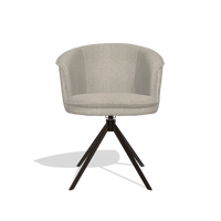 Silla de comedor Lena 6581 en tela Glory 05 (greige), base giratoria en espresso, vista frontal
