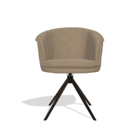 Silla de comedor Lena 6581 en tela Glory 13 (topo), base giratoria en espresso, vista frontal