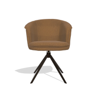Silla de comedor Lena 6581 en tela Glory 16 (marrón), base giratoria en espresso, vista frontal