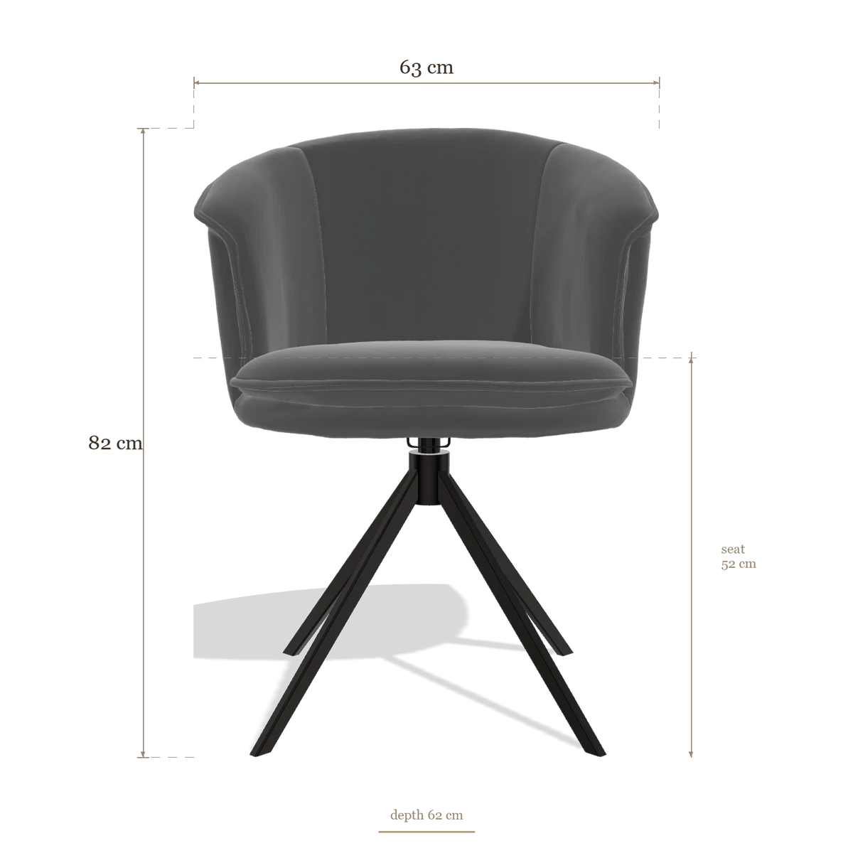 Sedia da pranzo Lena 6581, dimensioni 63 x 62 x 82 cm