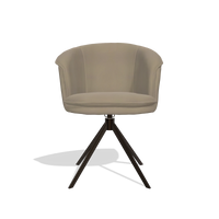 Dining Chair Lena 6581 in Leather A824 (sage), espresso swivel base, front view