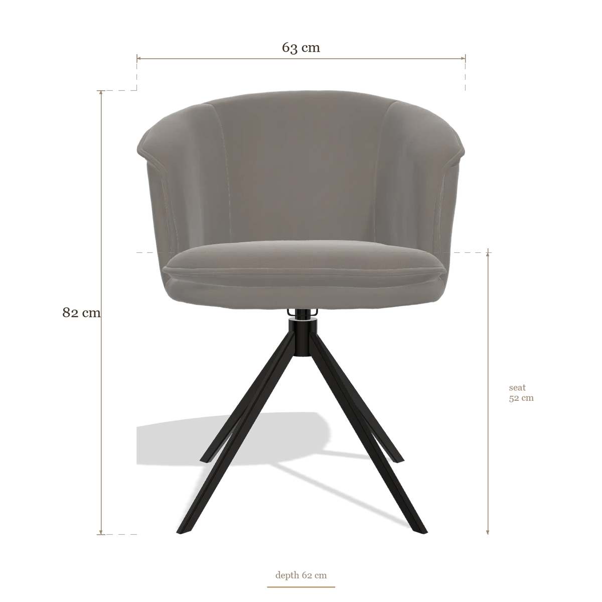 Dining Chair Lena 6581, dimensions 63 x 62 x 82 cm