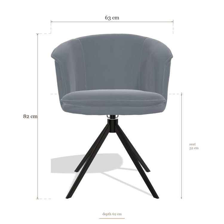 Silla de comedor Lena 6581, medidas 63 x 62 x 82 cm