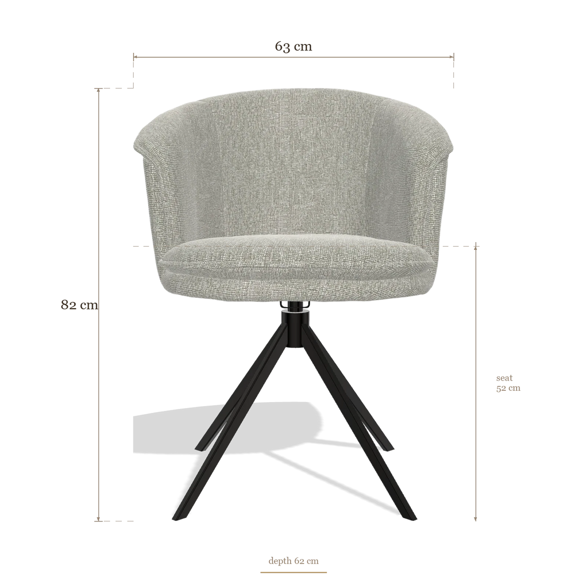 Dining Chair Lena 6581, dimensions 63 x 62 x 82 cm