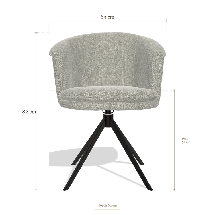 Dining Chair Lena 6581, dimensions 63 x 62 x 82 cm