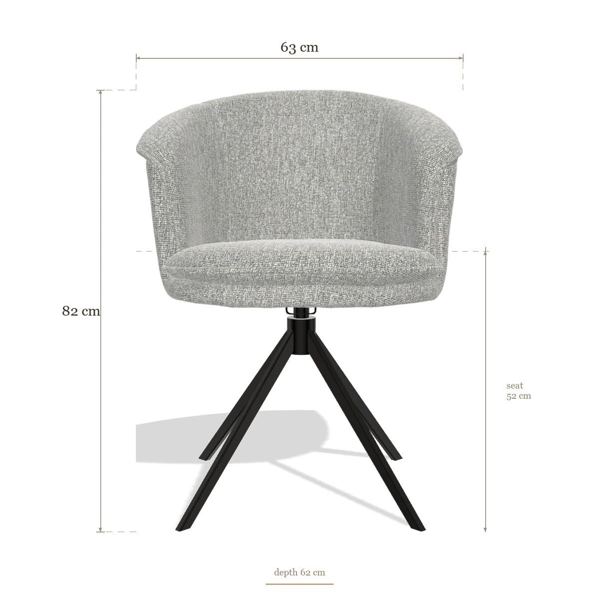 Dining Chair Lena 6581, dimensions 63 x 62 x 82 cm