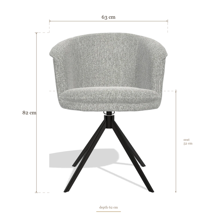 Dining Chair Lena 6581, dimensions 63 x 62 x 82 cm